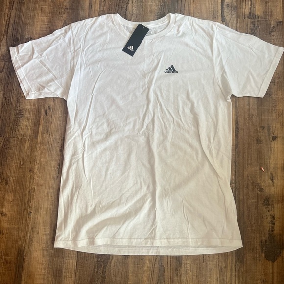 Adidas White Short Sleeve Tee Classic Crew Neck - Picture 1 of 2